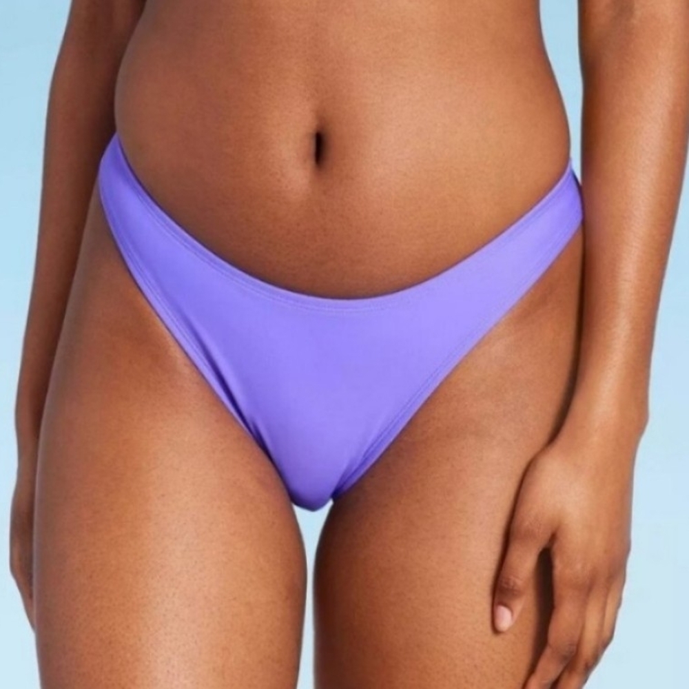 Vibrant Purple- Low Rise High Leg   Bikini Bottom